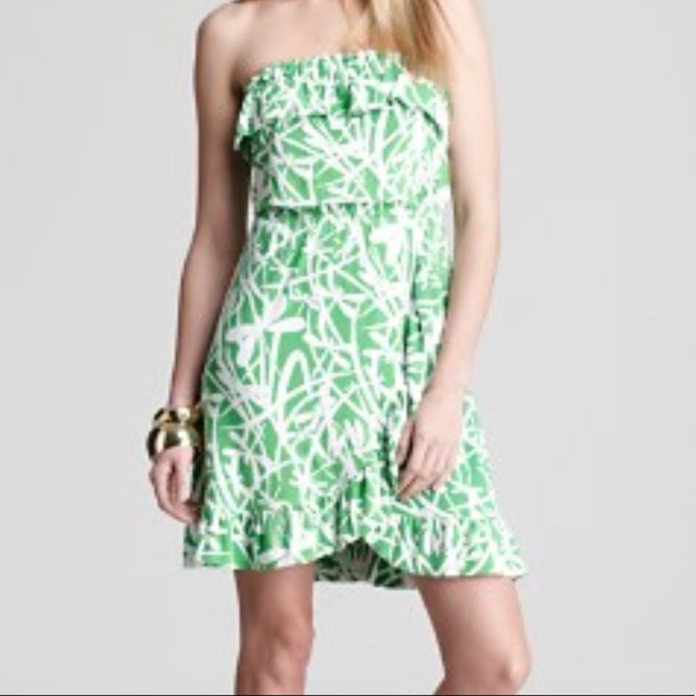 Lilly pulitzer strapless ruffle dress